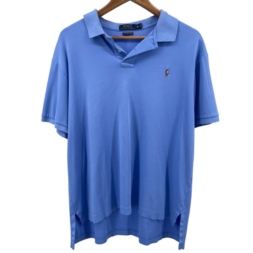 Polo Ralph Lauren Polo Shirt Mens XL Blue Pima Soft Touch Short Sleeve Preppy